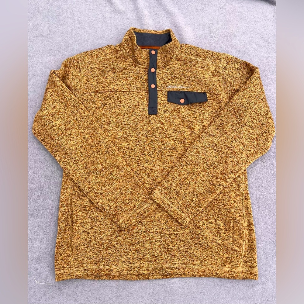 Eddie Bauer Convector Snap Mock Fleece Size LT with 2 pockets!!!